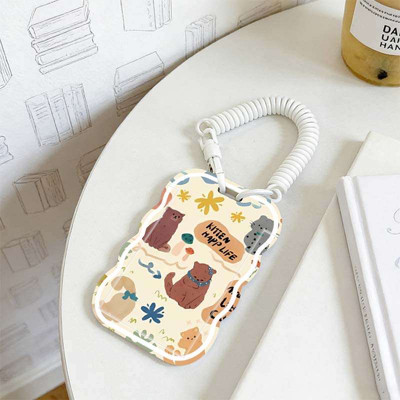 Card Sleeves Protector - Kaarthoes voor studentenbus-/maaltijdkaart beschermhoes, rekbaar koord,