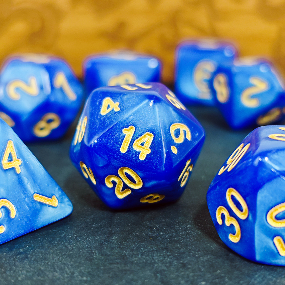 Board Game Dnd - 7-delige heldergroene parelwitte swirl DND dobbelstenenset,