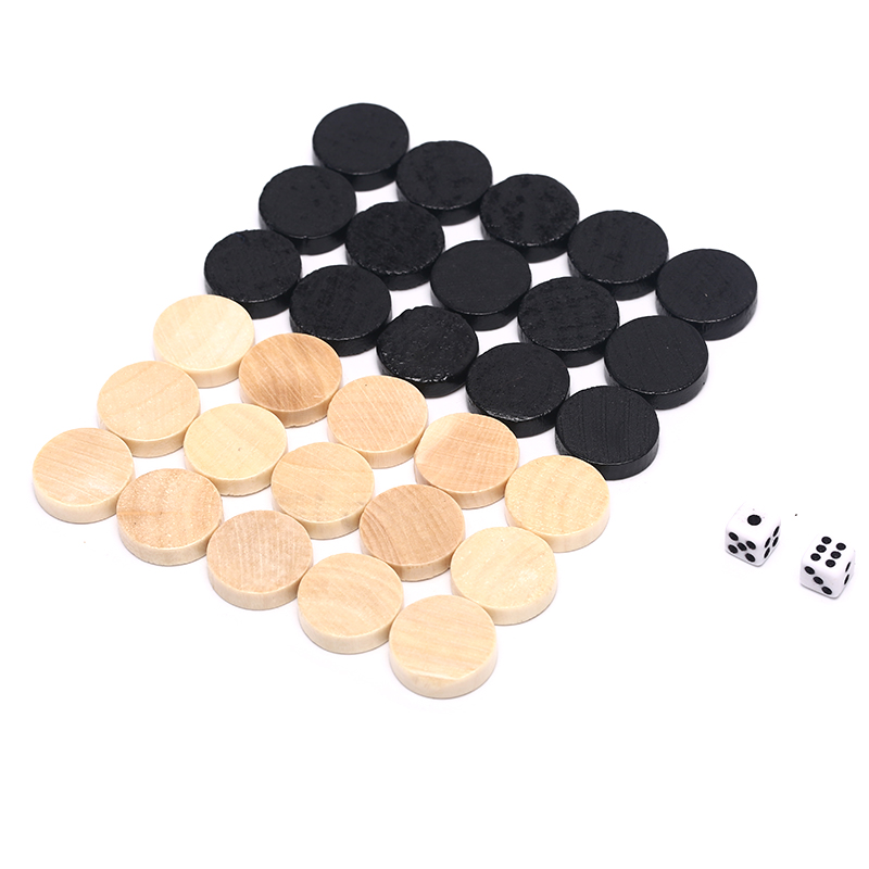 Chess Set Wooden - 30 stuks damspellen schaakstukken voor kinderen
