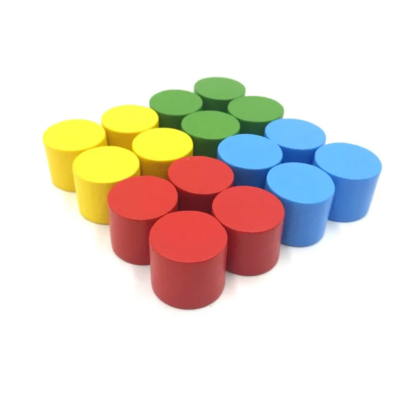 Chess Set Wooden - 8 stks/set DIY Cilinder Schaakstukken 4