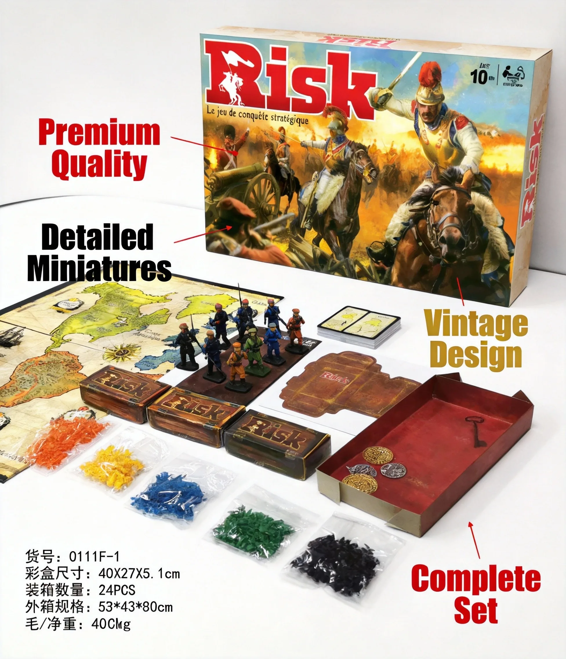Board Game Risk - Frans risicostrategiebordspel Klassiek wereldveroveringsspel 2-5 spelers