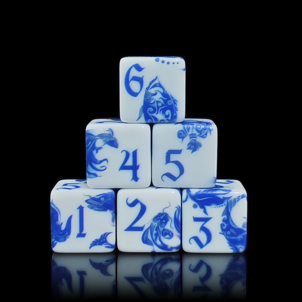 Board Game Dnd - 12 Stuks Blauw En Wit Porselein