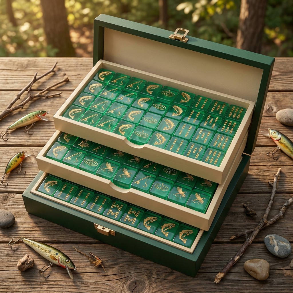 Yearbook Board Game Theme - Aangepaste visvijver-thema groene acryl Amerikaanse Mahjong