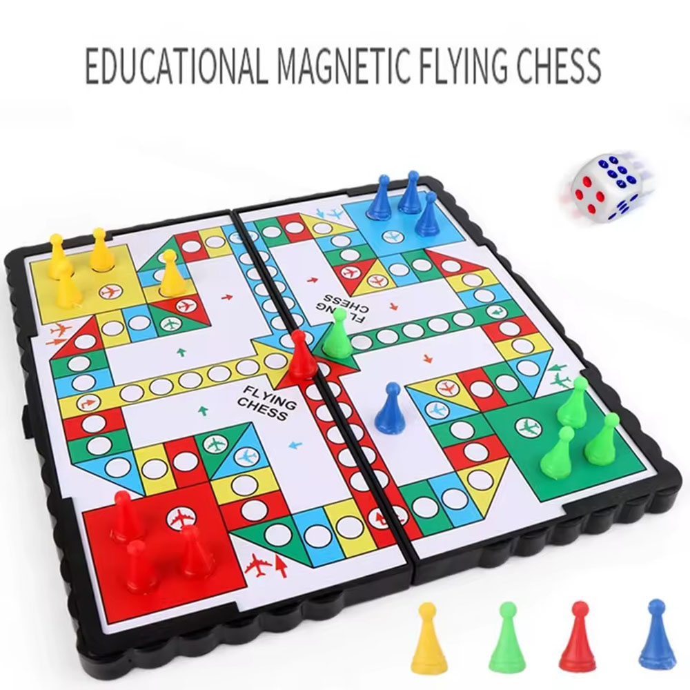 Board Game Ludo - Opvouwbaar magnetisch vliegend schaakspel, kruipmat, draagbaar