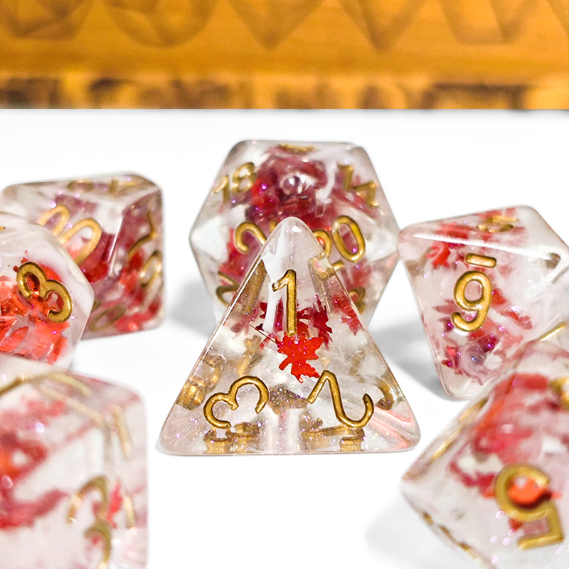 Board Game Dnd - 7PCS DND Dobbelstenen Transparante Hars Herfst
