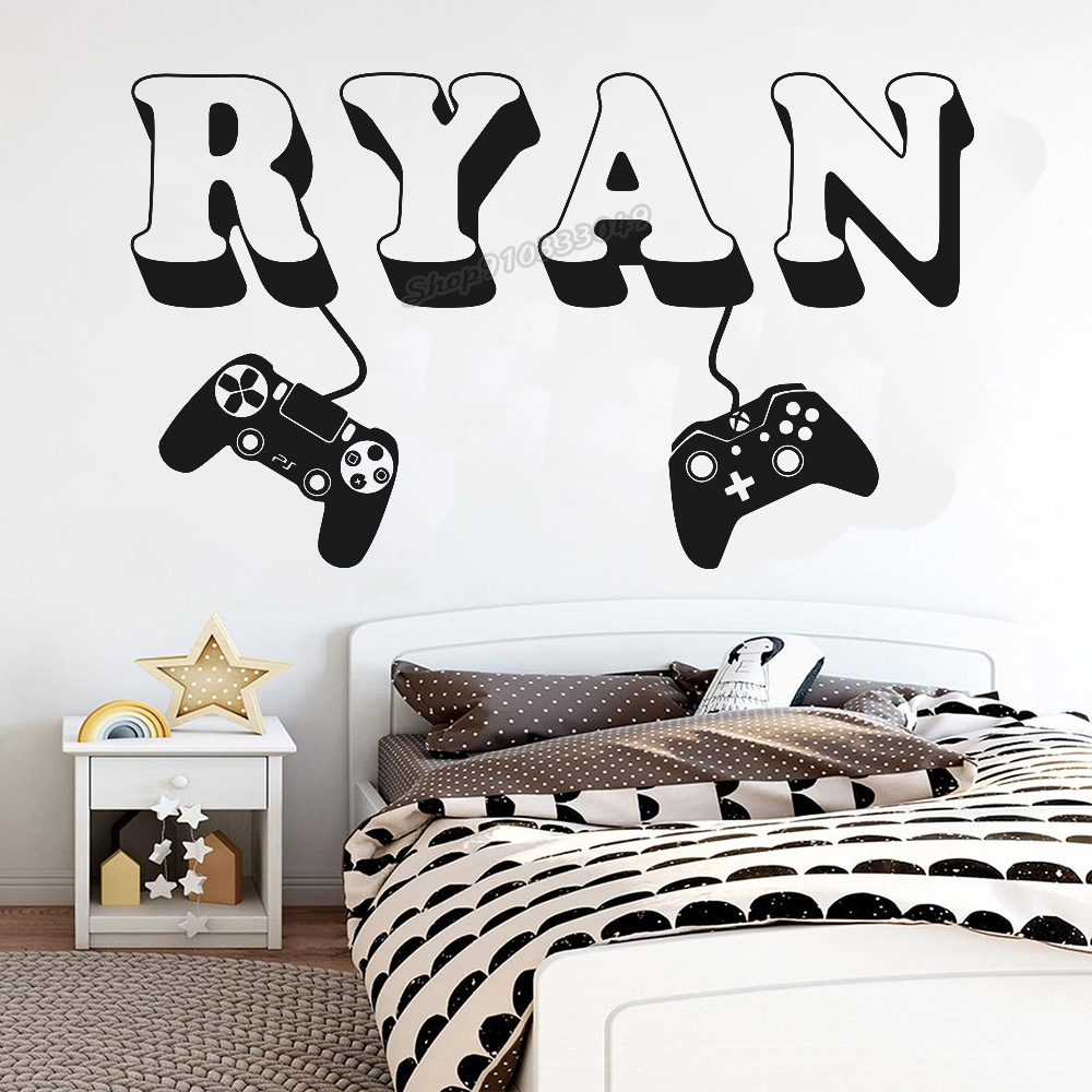 Board Game Room - Gamer muursticker aangepaste naam controller video