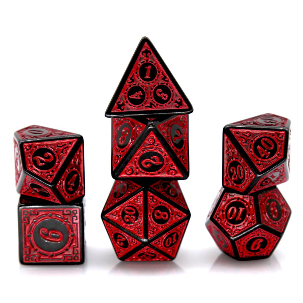 Board Game Electronic Table - 7 Stuks Zwart Rood Acryl Polyhedrale