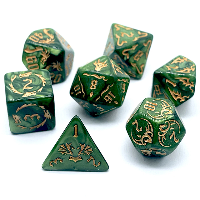 7-delige groene swirl acryl D& - Board Game Electronic Table recensie en prijs