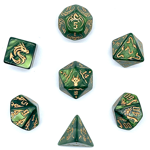 7-delige groene swirl acryl D& - Board Game Electronic Table recensie en prijs