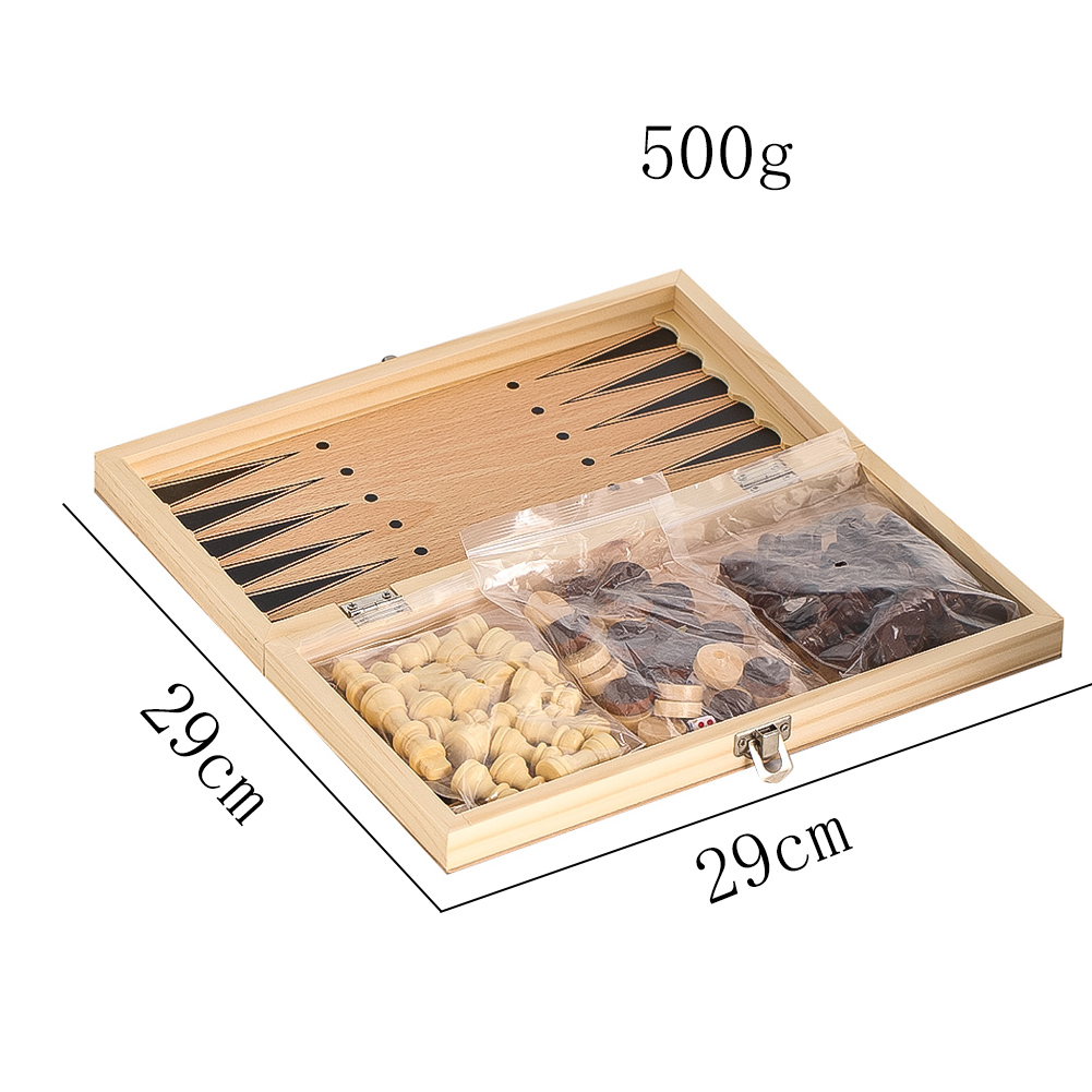 Houten 3-in-1 Dammen Backgammo - Chess Set Wooden recensie en prijs