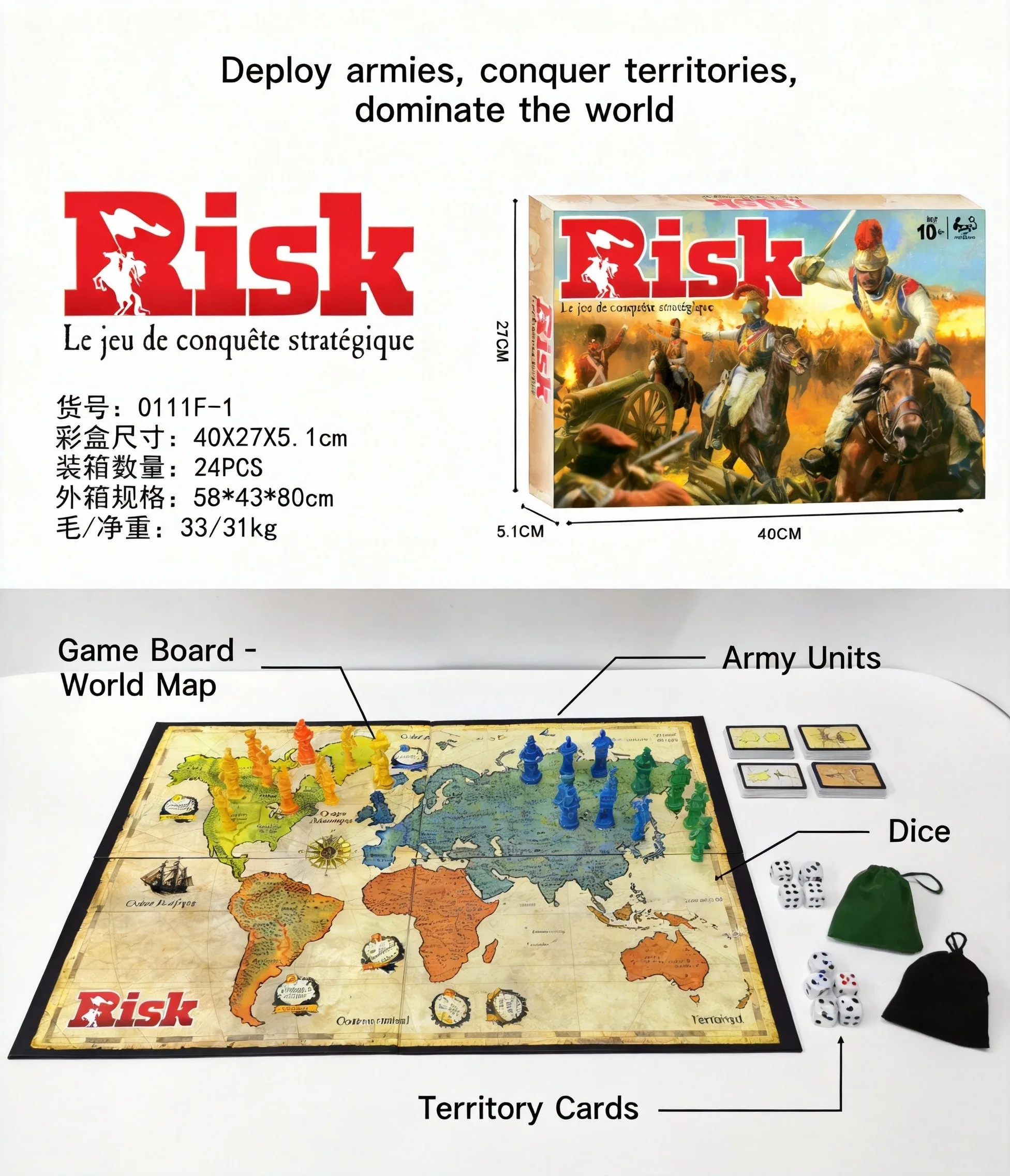 Frans risicostrategiebordspel  - Board Game Risk recensie en prijs