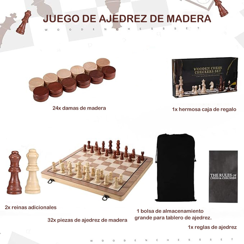 39cm Schaakspel Houten Schaaks - Chess Set Wooden recensie en prijs