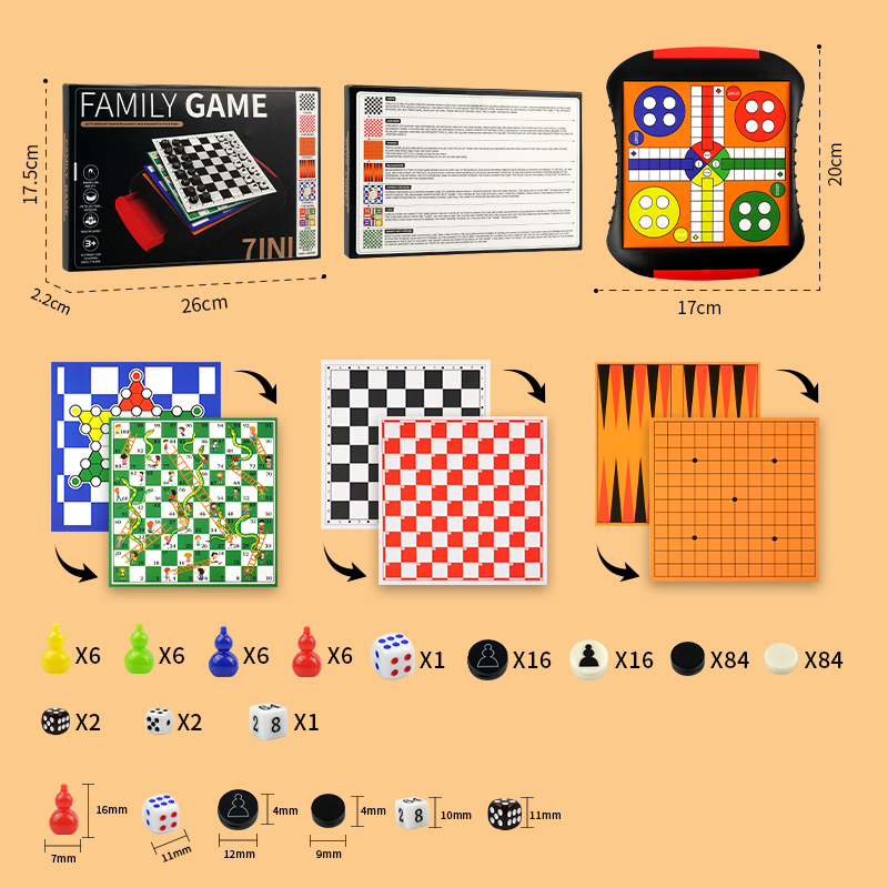 3-in-1/5-in-1/7-in-1 bordspels - Board Game Ludo recensie en prijs